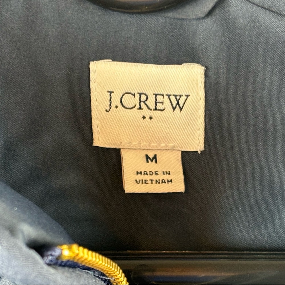 J. Crew Quilted Vest Women's Sz Medium M Jacket AB467 Puffer Full-Zip Navy Blue - Picture 3 of 5